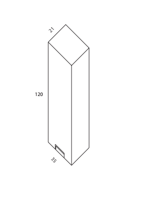 TONARA 3CAJONES - MEDIA COLUMNA 1 PUERTA 35X120X21 COLOR PROMOCION
