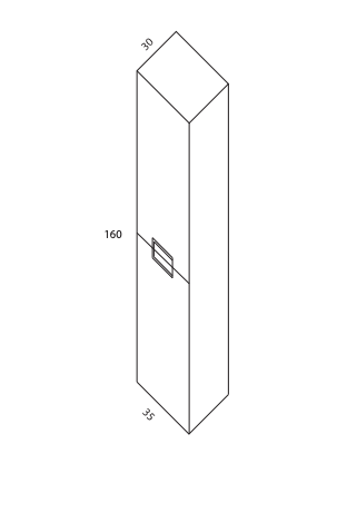 TONARA 3CAJONES - COLUMNA 2 PUERTAS 35X160X30 SUSPENDIDA COLOR PROMOCION