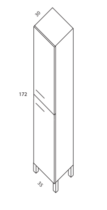 SORIA CON PATAS - COLUMNA 2 PUERTAS 35X172X30 COLOR PROMOCION