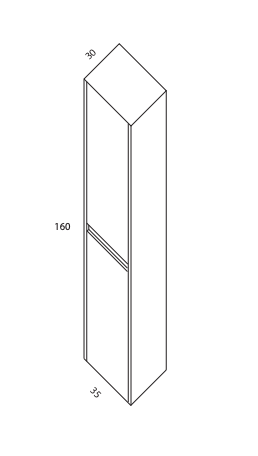 DUBAI 2C - COLUMNA DUBAI 2 PUERTAS 35X160X30 SUSPENDIDA COLOR PROMOCION