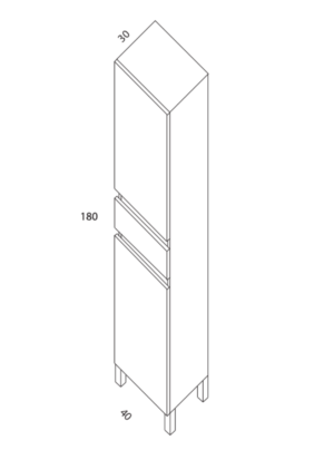 Columna AGORA 2 PUERTAS 1 CAJÓN 40x180x30
