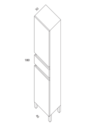 BELSARA 2 CAJONES - COLUMNA 2 PUERTAS + 1 CAJÓN 40x180x30