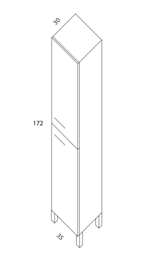 SORIA SUSPENDIDO - COLUMNA 2 PUERTAS 35X172X30 COLOR PROMOCION