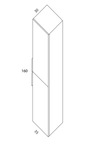 VISTAL- COLUMNA 2 PUERTAS 35X160X30 SUSPENDIDA COLOR PROMOCION